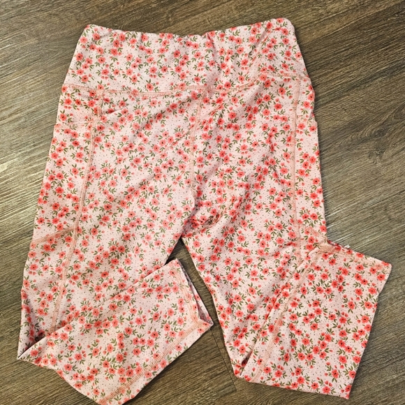 Evolution And Creation Floral Pink Leggings Size Large With Pockets - Picture 4 of 5